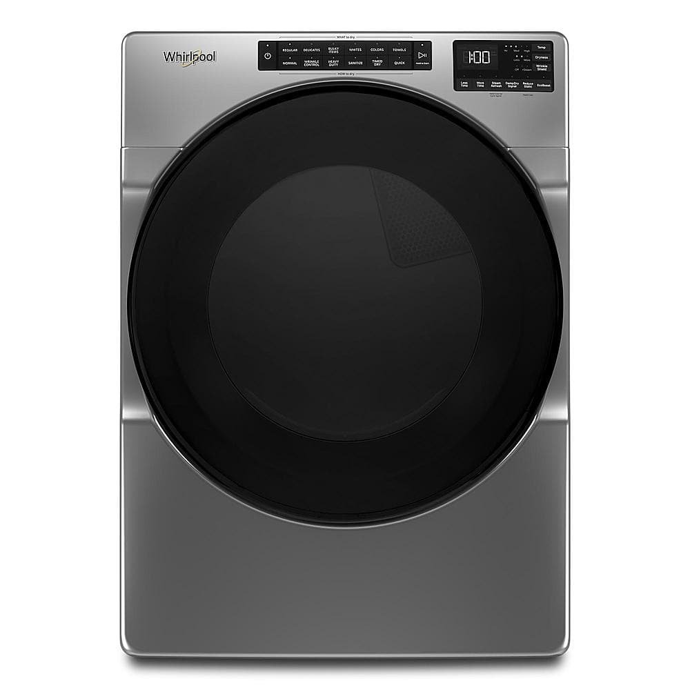 Whirlpool – 7.4 Cu. Ft. Stackable Electric Dryer with Wrinkle Shield Plus Option – Chrome Shadow
