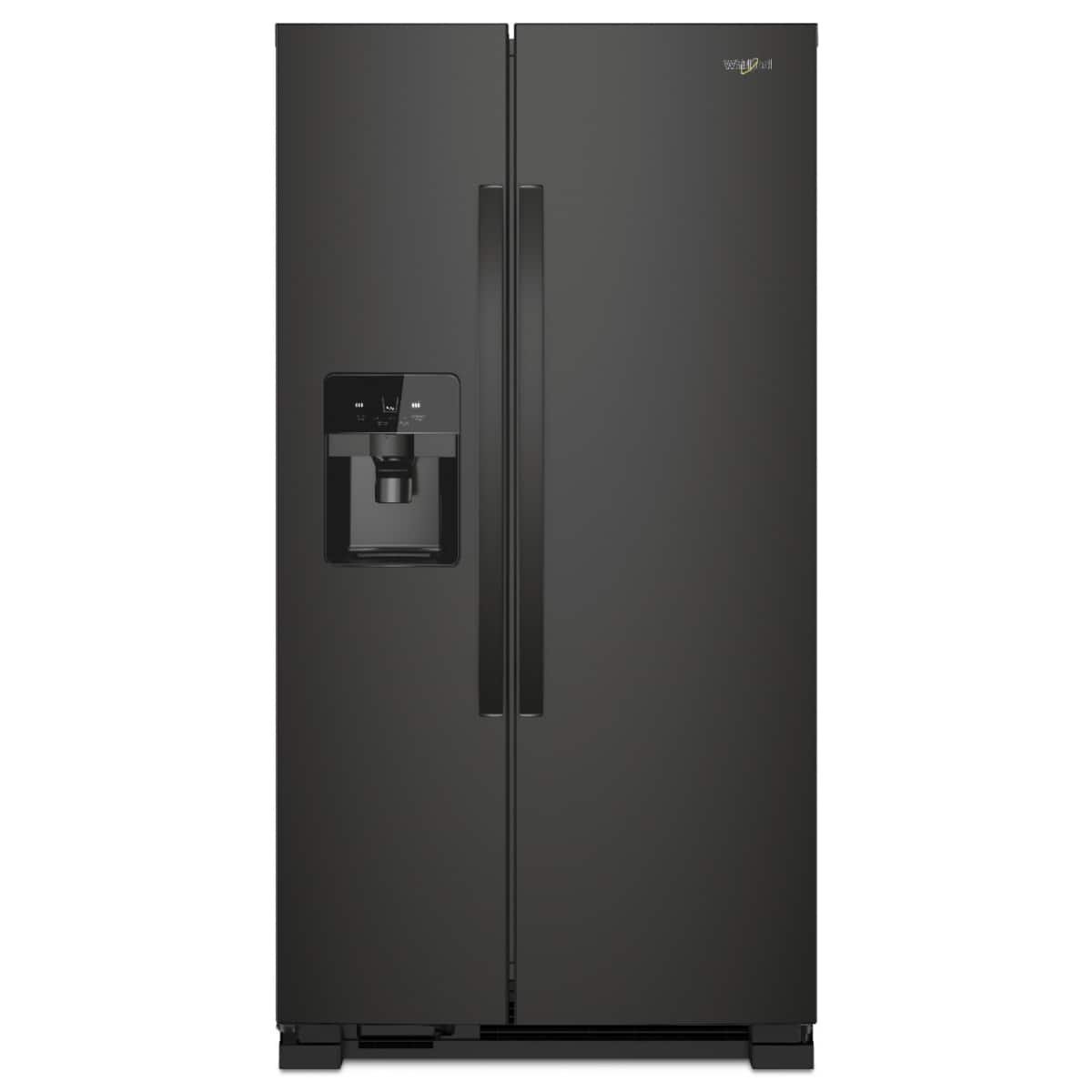 Whirlpool – 36 in. Wide 25 cu. ft. Side-by-Side Refrigerator – Black