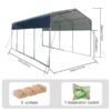11x19FT Heavy Duty Metal Carport | Galvanized Outdoor Shelter for Cars, Boats & Parties
