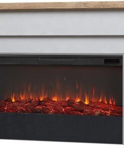 Real Flame Malie 68″ Electric Fireplace with Mantel & Remote Control