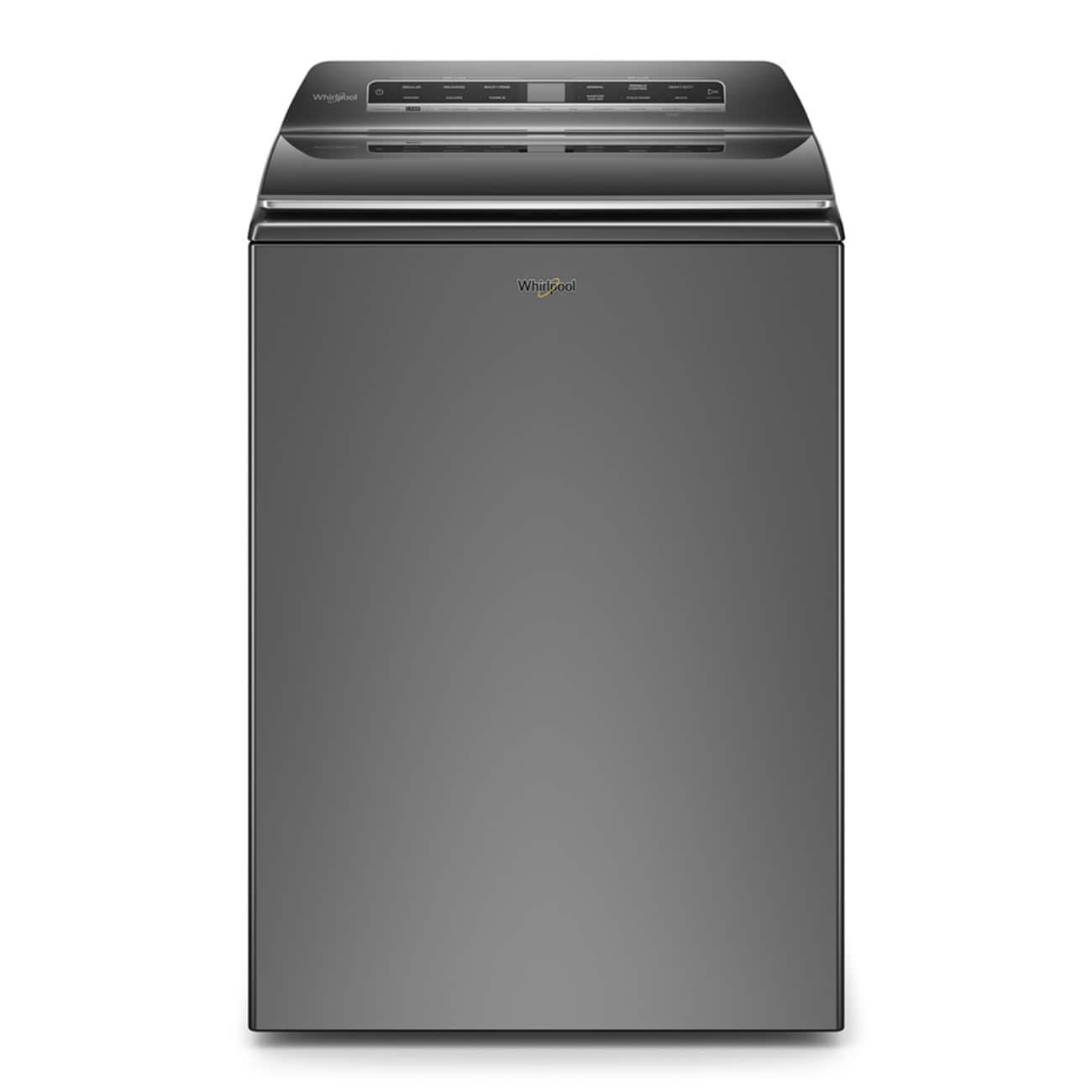 Whirlpool – 5.2/5.3 Cu. Ft. High Efficiency Smart Top Load Washer with 2 in 1 Removable Agitator – Chrome Shadow