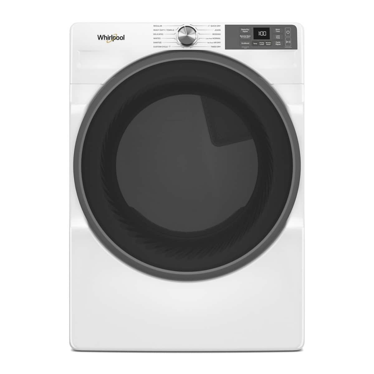 Whirlpool – 7.4 cu. ft. Smart Front Load ENERGY STAR Gas Dryer with Wrinkle Shield Option – White