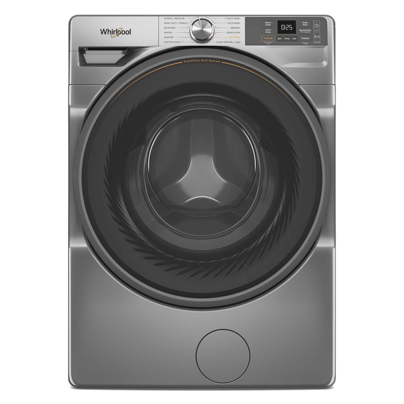 Whirlpool – 4.5 Cu. Ft. Smart Front Load ENERGY STAR Washer with FreshFlow Vent System – Radiant Silver