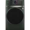 GE Profile – UltraFast 4.8 Cu. Ft. High-Efficiency Smart Front Load Washer and Electric Dryer Combo with Ventless Heat Pump – Jade Green