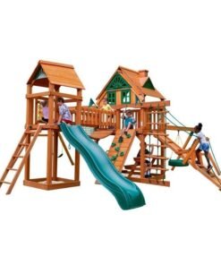 Pioneer Peak Swing Set with Clatter Bridge and Tire Swing