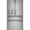 GE Profile – 36 in. Wide 22.3 Cu. Ft. 4-Door French Door Counter-Depth Smart Refrigerator with Door-in-Door Storage – Stainless Steel