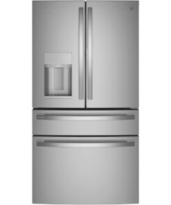 GE Profile – 36 in. Wide 22.3 Cu. Ft. 4-Door French Door Counter-Depth Smart Refrigerator with Door-in-Door Storage – Stainless Steel
