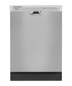Whirlpool – 24 inch Front Control Built-In Dishwasher with Boost Cycle and 57 dBA – Stainless Steel