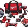 Milwaukee M18 Cordless Combo Kit (7-Tool) with Two 3.0 Ah Batteries, Charger and Tool Bag
