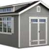 Handy Home Products Windemere 10×12 Do-it-Yourself Wooden Storage Shed with Floor, Beige
