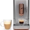 Café Affetto Automatic Espresso Machine + Milk Frother | Built-In & Adjustable Espresso Bean Grinder | One-Touch Brew in 90 Seconds | Steel Silver, 1.2 Liter, (C7CEBBS2RS3)