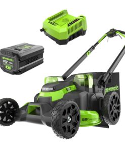 Greenworks 80V 25″ Brushless Cordless Self-Propelled Lawn Mower,3 in 1 Dual Blade LawnMover, W/4.0Ah Battery and Rapid Charger Included