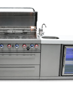 Mont Alpi 805 Deluxe Island with Beverage Center 6-Burner Grill 2 Infrared Burners
