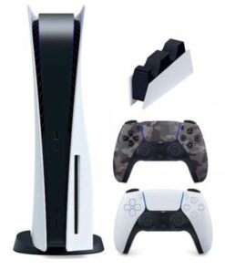 Sony PlayStation 5 PS5 Disc Console Bundle – Extra DualSense Controller + Charging Station, US Plug
