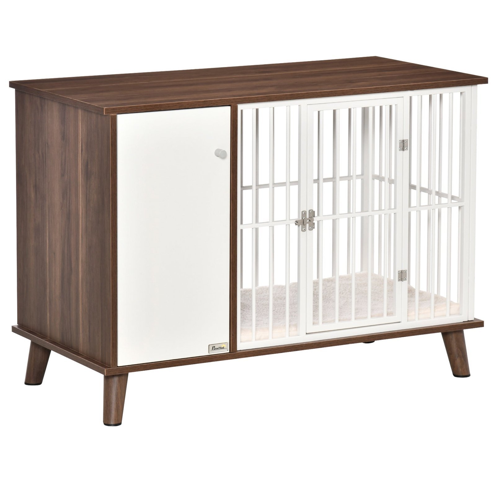 Furniture Style Dog Crate, Pet Cage Kennel End Table, Indoor Decorative Dog House, with Wooden Top, Door, for Small Dogs, Brown