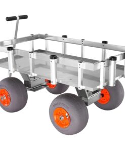 500 lbs Beach Fishing Cart, 13″ PU Balloon Tires, Heavy-Duty Aluminum Frame, 6 Rod Holders, DOBA-MC500