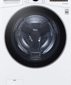 LG – 5.0 Cu. Ft. High-Efficiency Stackable Smart Front Load Washer with Steam and Built-In Intelligence – White