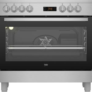 Cosmo 91 cm Haven Collection 173 cm elektrisch keramisch glasfornuis, 5-pitselementen, heteluchtoven, roestvrij staal