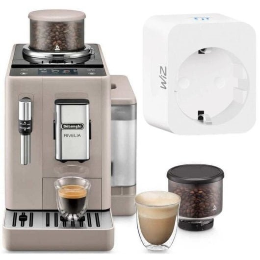 DeLonghi Rivelia Volautomatische Koffiezetapparaatmolen 19 Bar Beige + WiZ Smart WiFi Plug