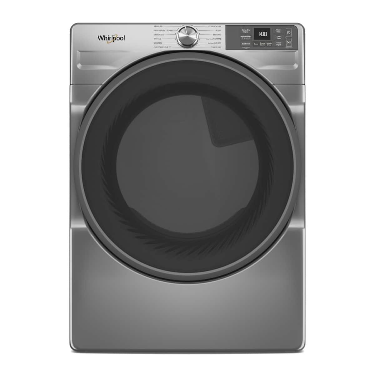Whirlpool – 7.4 cu. ft. Smart Front Load ENERGY STAR Gas Dryer with Wrinkle Shield Option – Radiant Silver
