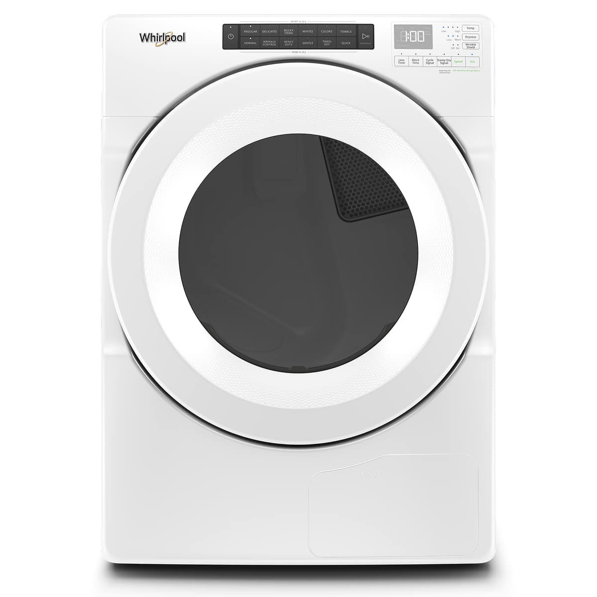 Whirlpool – 7.4 cu.ft Front Load Heat Pump Dryer with Intiutitive Touch Controls, Advanced Moisture Sensing – White
