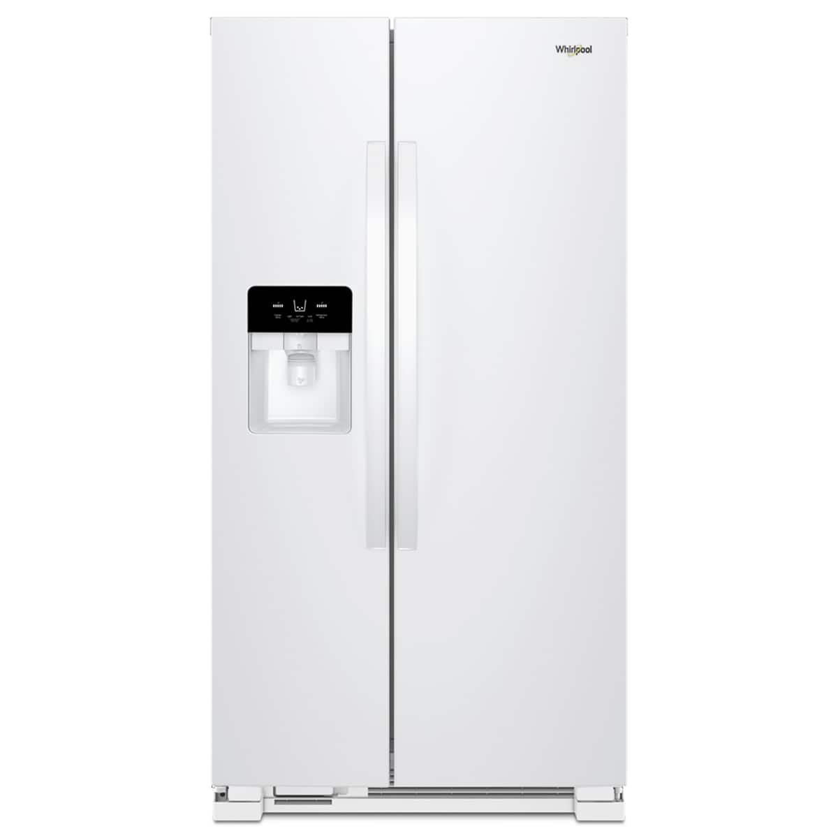 Whirlpool – 33 in. Wide 21 cu. ft. Side-by-Side Refrigerator with LED Interior Lighting – White