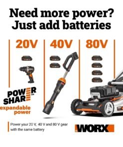 Worx Nitro WG760 40V 21″ Cordless Self-Propelled Lawn Mower with Brushless Motor (Batteries & Charger Included)