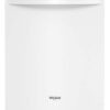 Whirlpool – 24 inch Top Control Built-In Stainless Steel Tub Dishwasher with Large Capacity Tall Top Rack and 50 dBA – White