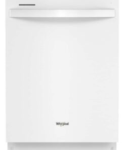 Whirlpool – 24 inch Top Control Built-In Stainless Steel Tub Dishwasher with Large Capacity Tall Top Rack and 50 dBA – White