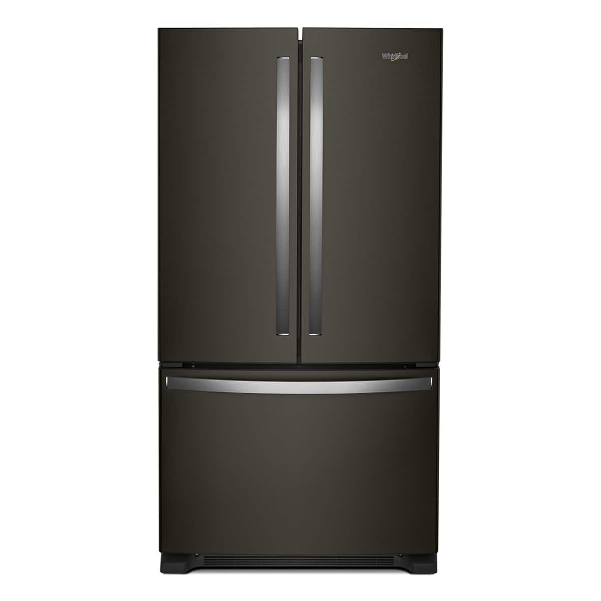 Whirlpool – 36 in. Wide 20 cu. ft. French Door Bottom Mount Counter-Depth Refrigerator – Print Resist Blk Stnlss