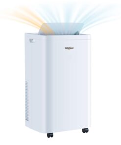 Whirlpool – 700 Sq. Ft 14,000 BTU ASHRAE (10,000 BTU SACC) Portable Air Conditioner with 10,000 BTU Supplemental Heat Function – White