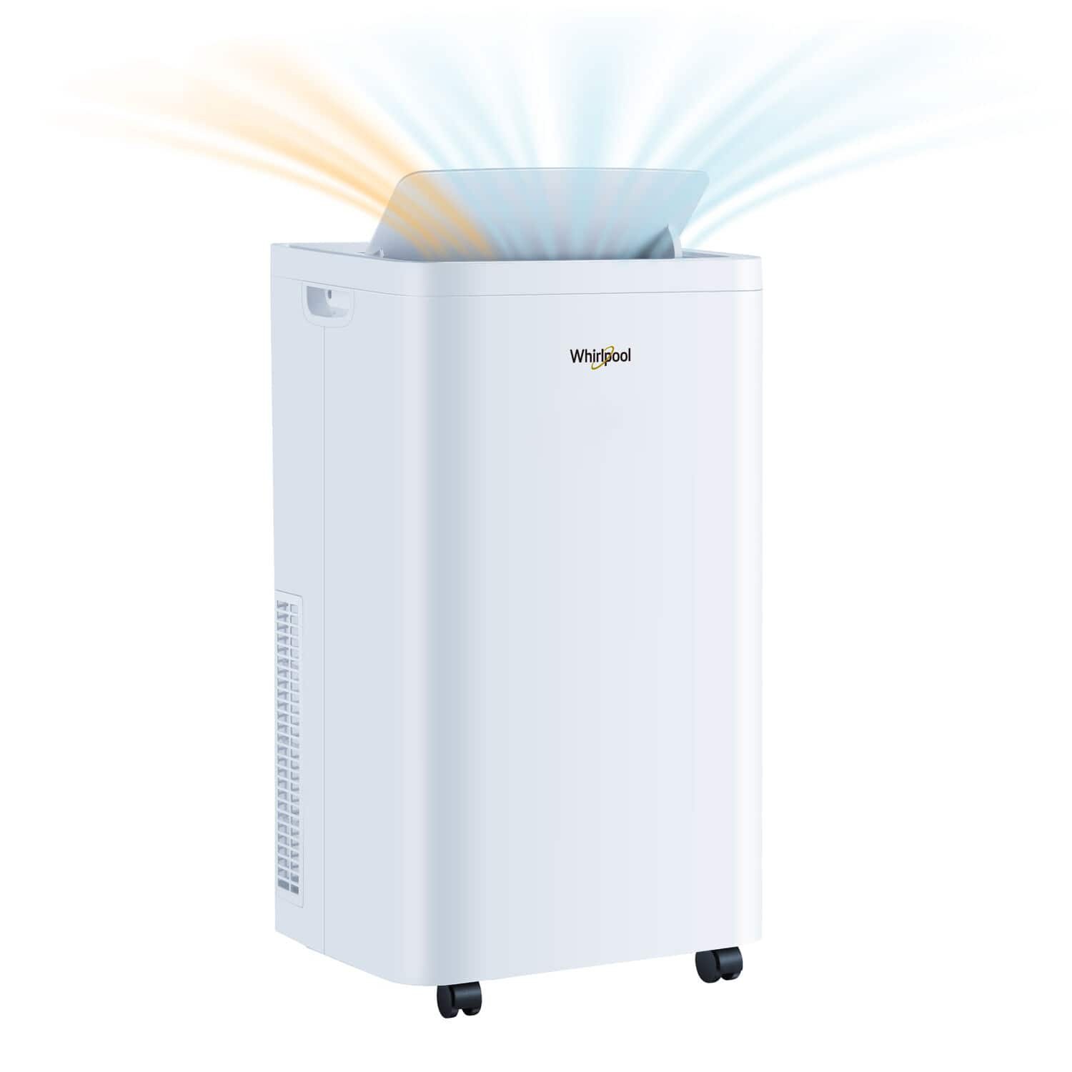 Whirlpool – 700 Sq. Ft 14,000 BTU ASHRAE (10,000 BTU SACC) Portable Air Conditioner with 10,000 BTU Supplemental Heat Function – White