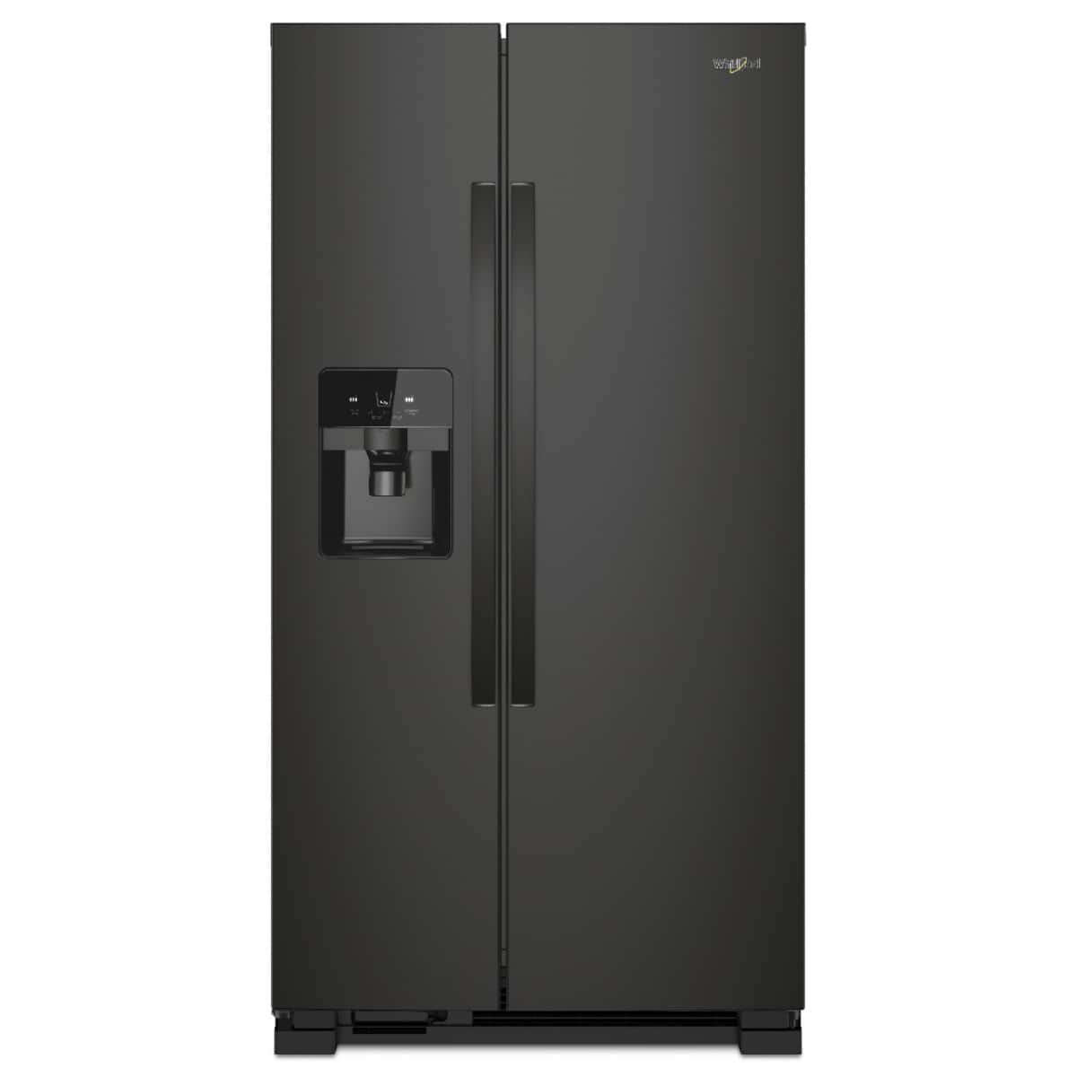 Whirlpool – 33 in. Wide 21 cu. ft. Side-by-Side Refrigerator with LED Interior Lighting – Black