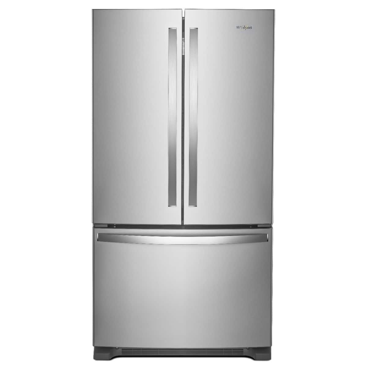 Whirlpool – 36 in. Wide 20 cu. ft. French Door Bottom Mount Counter-Depth Refrigerator – Stainless Steel