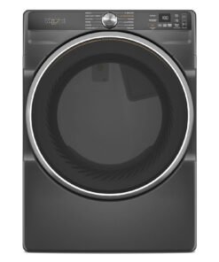 Whirlpool – 7.4 Cu. Ft. Smart Gas Dryer with Steam and Wrinkle Shield Option – Volcano Black