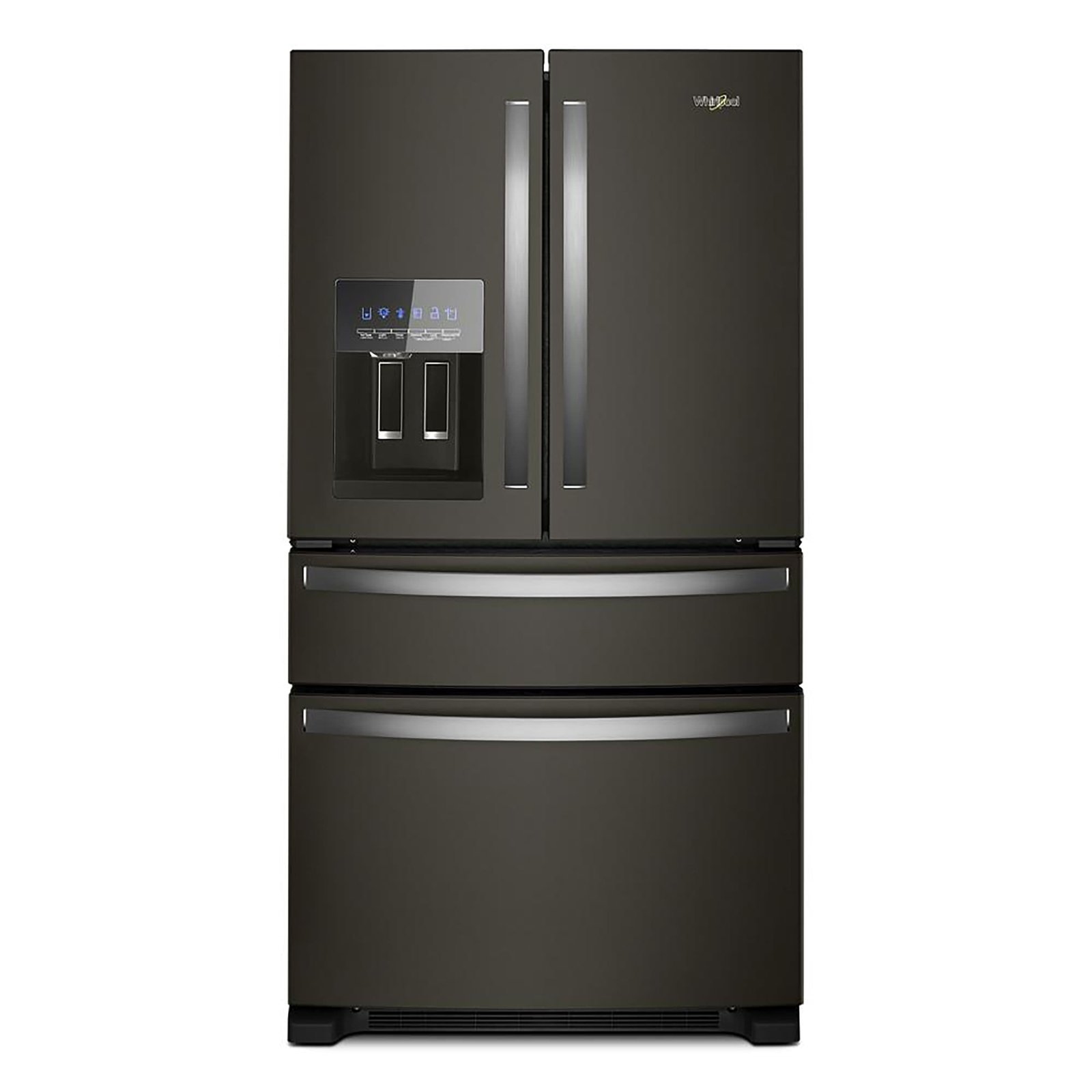 Whirlpool – 36 in. Wide 24.5 cu. ft. French Door Refrigerator with Two-Tier Freezer Storage – Black Stainless Steel