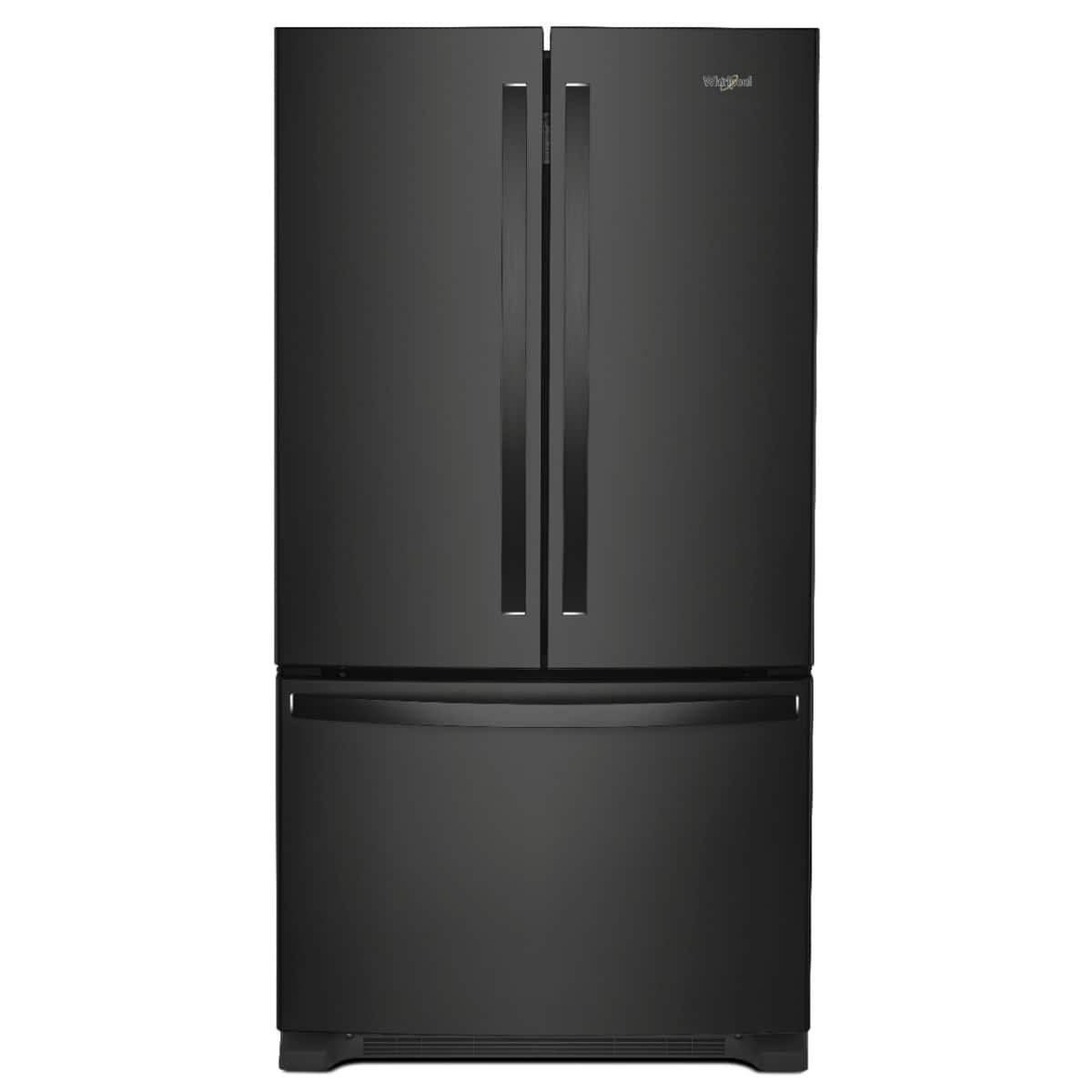 Whirlpool – 36 in. Wide 20 cu. ft. French Door Bottom Mount Counter-Depth Refrigerator – Black