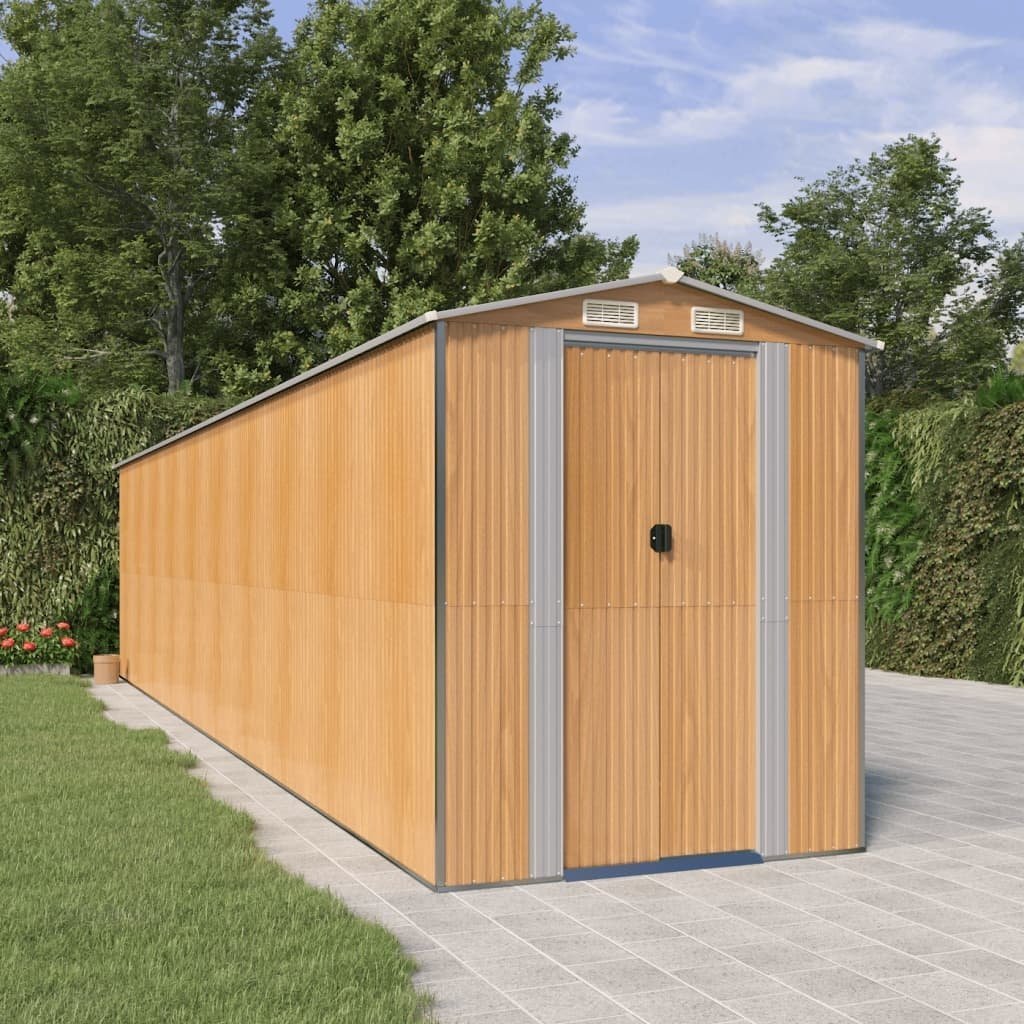 Tuinhuis Lichtbruin 192x855x223 cm Gegalvaniseerd staal