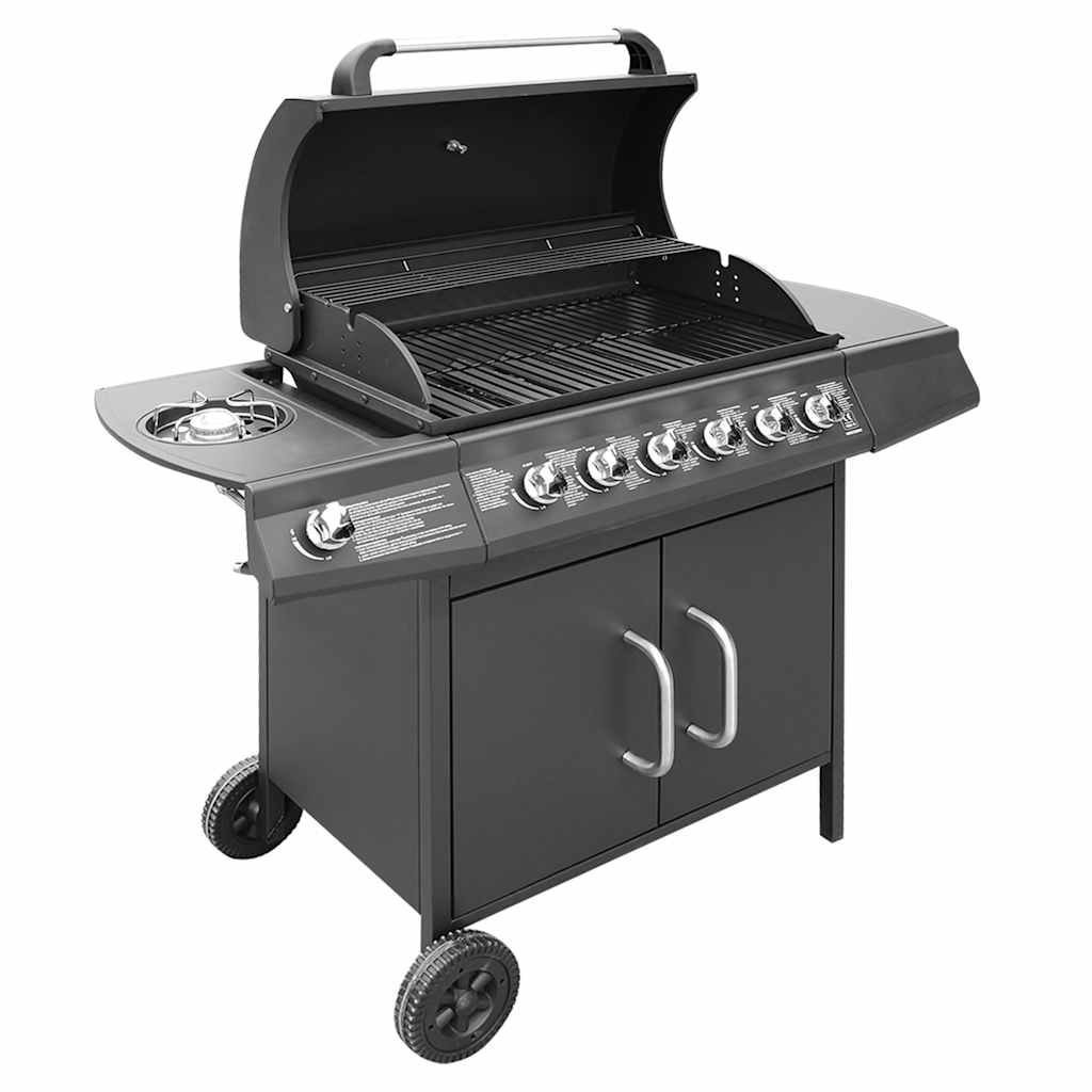 Gasbarbecue Grill 6+1 Kookzone Zwart