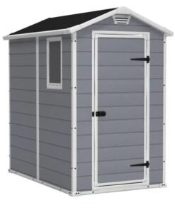 Keter Manor 4 ft. W x 6 ft. D Vertical Resin Outdoor Storage Shed Ideal For Patio Installation Included