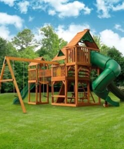 Treasure Trove II Swing Set /Tongue and Groove Wood Roof