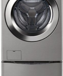LG – 4.5 Cu. Ft. High-Efficiency Stackable Smart Front Load Washer with Steam and 6Motion Technology – Graphite steel