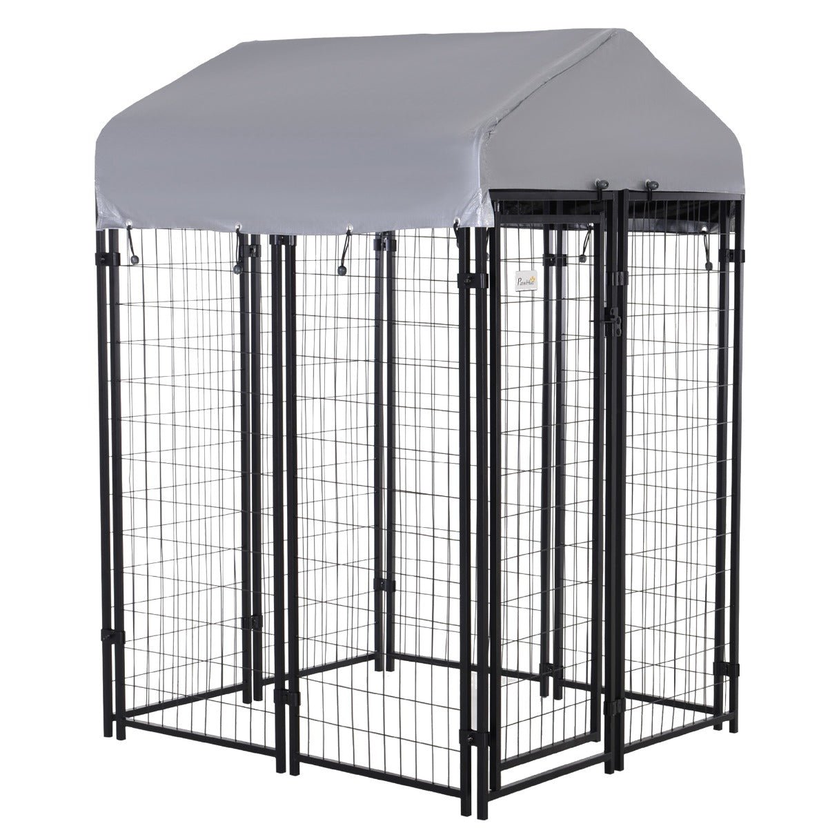 Large Outdoor Dog Kennel Galvanized Steel Fence with UV-Resistant Oxford Cloth Roof & Secure Lock 48″ x 48″