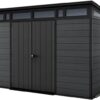11x 7 Cortina Heavy Duty Plastic Pent Shed – Dark Grey